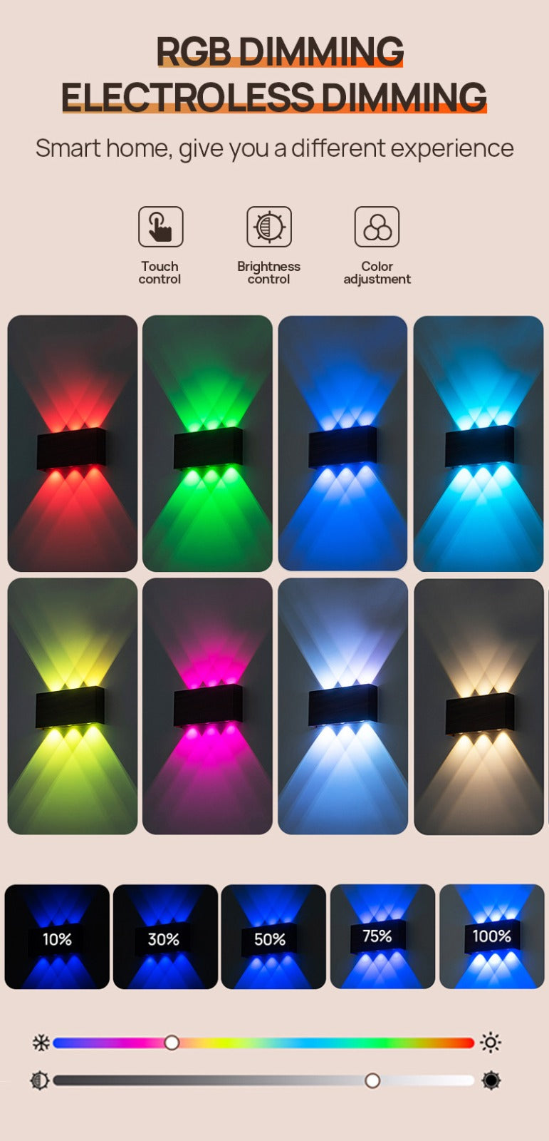 Luxe wandlamp - Zelfklevend